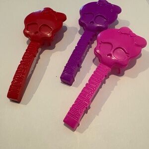Monster High Doll Brushes Red Purple Pink Black Lot Of 4
